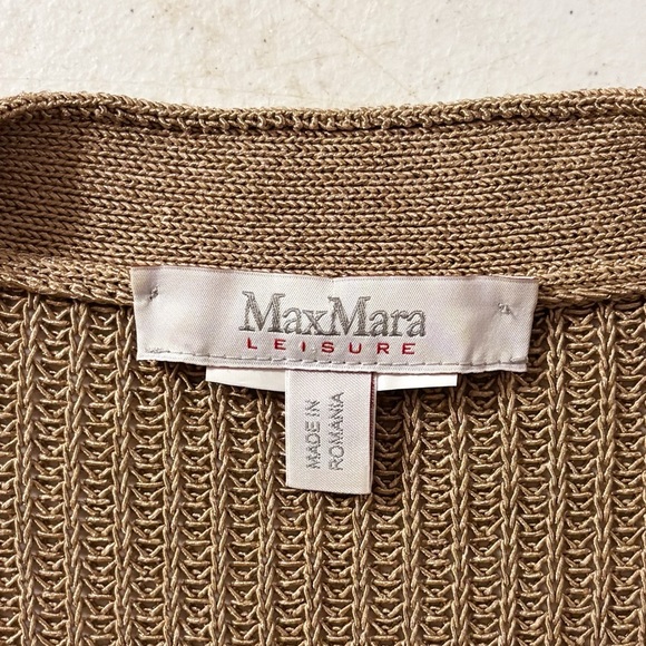 Max Mara Leisure Tenue Cardigan Sweater in Coloniale Brown Tan - Picture 10 of 10